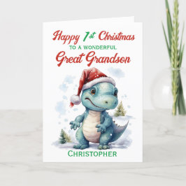 Great Grandson 1st Christmas Dinosaurier Feiertagskarte