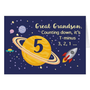 Great Grandson 5e anniversaire Planètes dans l'esp