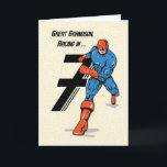 Great Grandson 7th Birthday Superhero Karte<br><div class="desc">Da er bald sieben wird,  können Sie Ihrem Urenkel diese Karte schenken. Jedes Kind Liebe Superhelden und deshalb wird er diese Liebe. Holen Sie sich jetzt eine Kopie,  um ihm am Tag seiner Feier zu geben.</div>