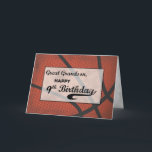 Great Grandson 9. Geburtstag Basketball Grosser Karte<br><div class="desc">Wenn es kein Geheimnis ist, dass Ihr Urenkel ein fanatischer die Hoops ist, dann brauchen Sie nicht zweimal über diese Karte nachzudenken. Perfect ist das einzige Wort, um das zu beschreiben, also gib ihm diese Karte für seinen 9. Geburtstag. DER TEXT AUF DER KARTENDECKE IST EIN GRUNGE-STIL, DER ABSICHTLICH ALTER...</div>