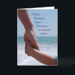 Great Grandson Child Birthday Holding Hands Beach Karte<br><div class="desc">Feiern Sie heute mit dieser Karte ein besonderes Ereignis mit einem Erwachsenen,  der ein Kind auf dem Cover hält. Eine schöne Karte,  um Geburtstagsgrüße an Ihren geschätzten und geliebten Urenkel heute senden.</div>
