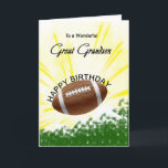 Great Grandson Football Geburtstagskarte Karte<br><div class="desc">Geben Sie Ihrem Fußball liebenden Urenkel eine Fußballkarte mit einem explosiven Fußballthema! Ein Fußball mit den Worten "Für einen wunderbaren Urenkel".</div>