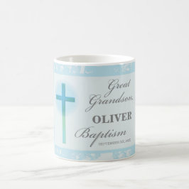 Great Grandson Taufe Blue Lace Personalisiert Kaffeetasse