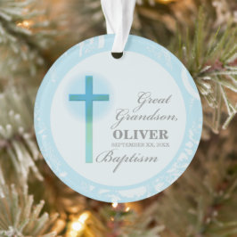 Great Grandson Taufe Blue Lace Personalisiert Ornament