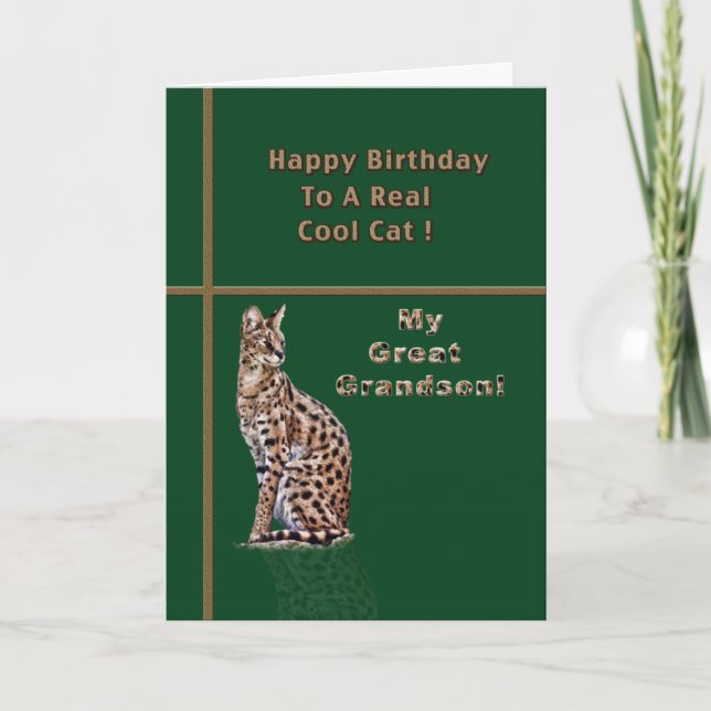 Great Grandson's Birthday Card with Ocelot Karte (Vorderseite)