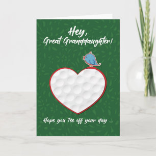 Great Grandtochter Golf Sportherz Valentine Karte