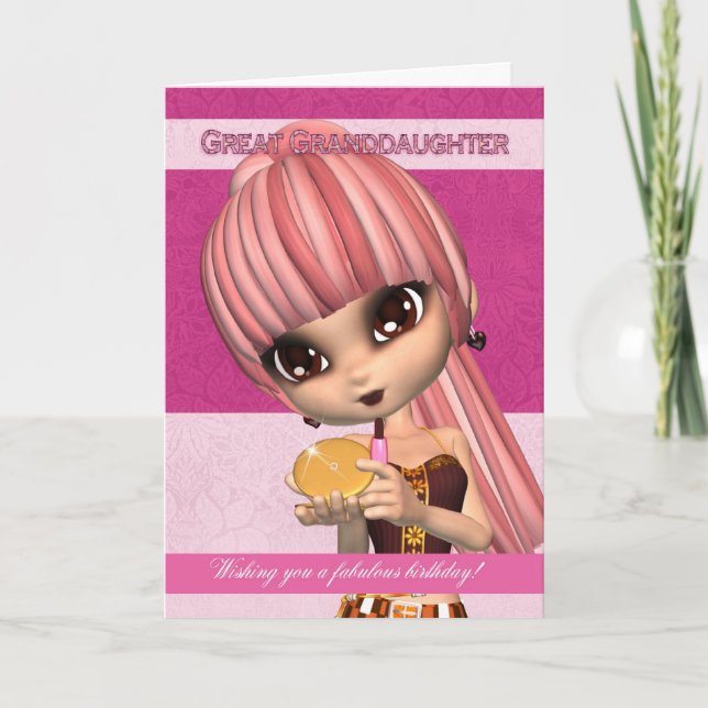 Great Grandtochter Trendy Birthday Girl Gruß Karte (Vorderseite)