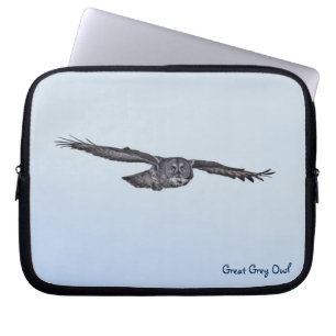 Great Gray Owl Raptor Wildlife Foto Laptopschutzhülle