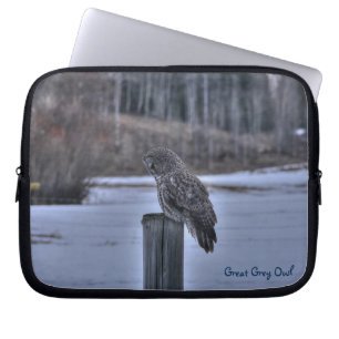 Great Gray Owl Raptor Wildlife Foto Laptopschutzhülle