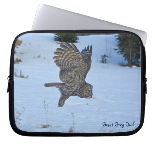 Great Gray Owl Raptor Wildlife Foto Laptopschutzhülle