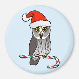 Great Gray Owl Santa Magnet