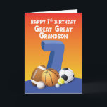 Great Great Grandson 7th Birthday Sports Balls Karte<br><div class="desc">Machen Sie ein unvergessliches 7. Geburtstagsfest für einen Ururenkel,  der auch Sportliebhaber ist. Sie geben ihm einfach diese Sportkarte,  um ihn an seinem besonderen Tag zu grüßen und Sie werden sicherlich das Funken in seinen Augen sehen,  wenn er das bekommt.</div>