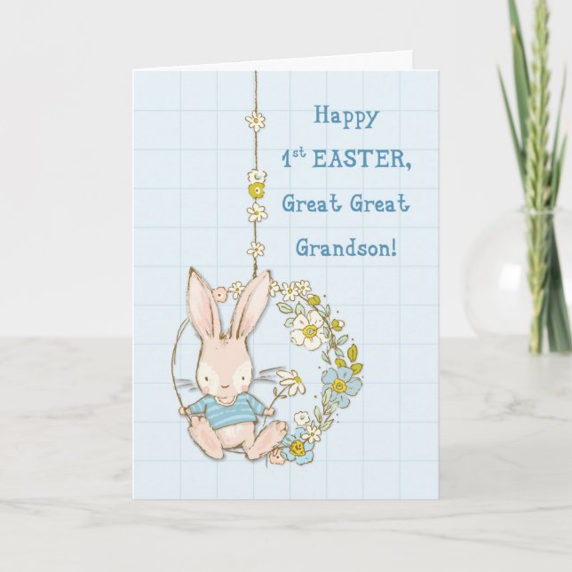 Great Great Great Grandson Erster Ostern Niedliche Karte (Vorderseite)