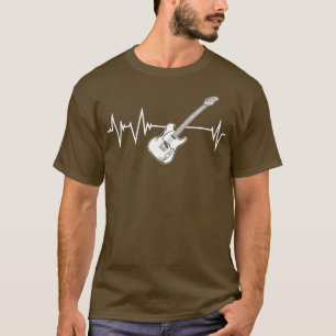 Great Guitar Heartbeat Geschenk Bass Gitarrist T-Shirt