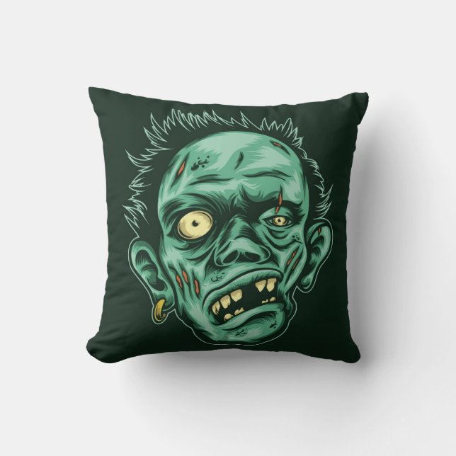 Great Halloween oder Zombie Head Kissen (Vorderseite)