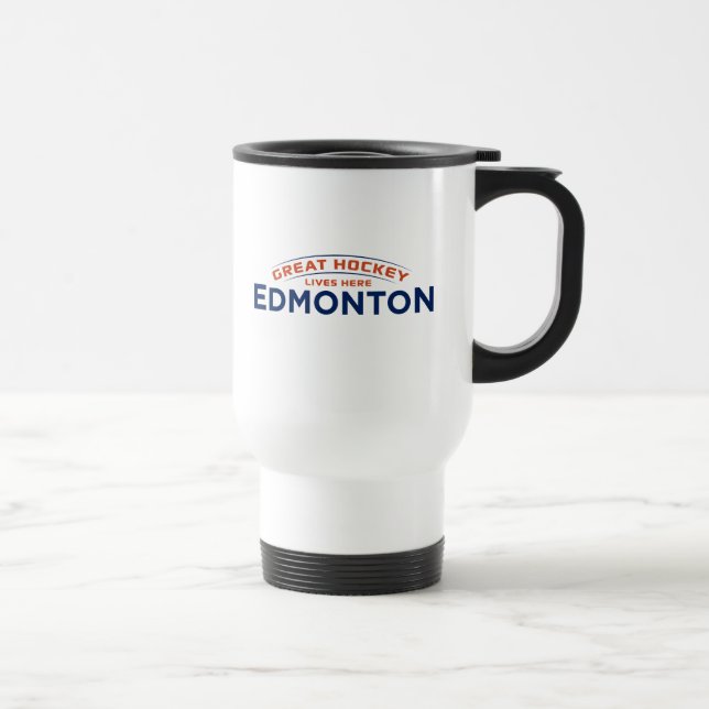 Great Hockey Edmonton White Travel Mug Reisebecher (Rechts)