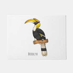 Great hornbill bird cartoon illustration fußmatte