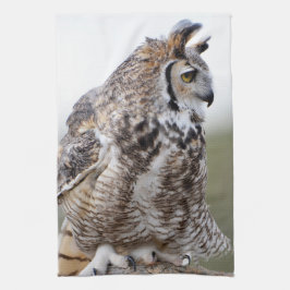 Great Horned Owl Foto Küchentuch
