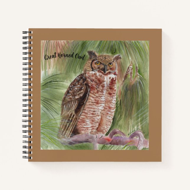 Great Horned Owl Journal Notizbuch (Vorderseite)