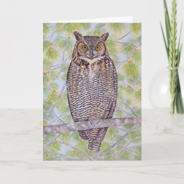 Great Horned Owl Karte (Vorderseite)