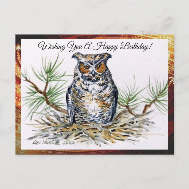 Great Horned Owl Postcard Postkarte (Vorderseite)