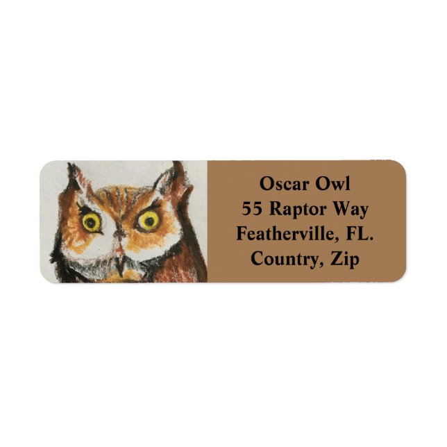 Great Horned Owl Wildlife Art Address Labels (Vorne)