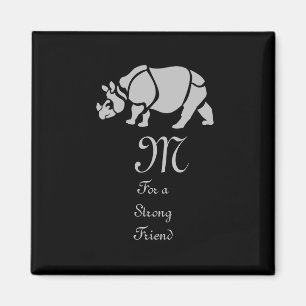 Great Indian Rhinoceros The Unicorn Rhino Monogram Magnet