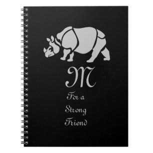 Great Indian Rhinoceros The Unicorn Rhino Monogram Notizblock