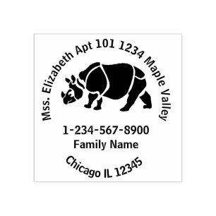 Great Indian Unicorn Rhino Zuhause Gummistempel