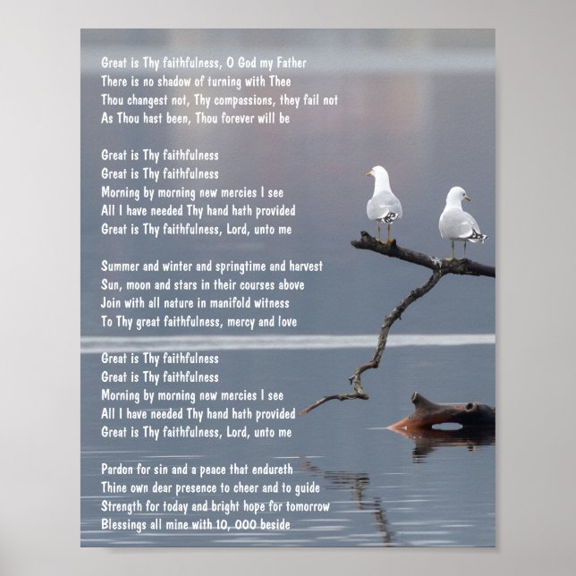 Great is Thaithfulness Church Christlich Hymne Poster (Vorne)