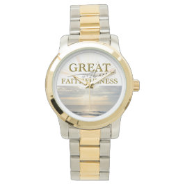Great Is Thy Faithfulness KJV Scripture quote Armbanduhr
