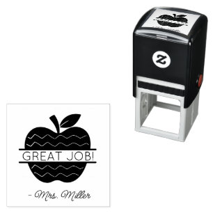 Great Job Teacher Apple Permastempel