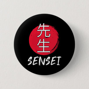 Great Karate Sensei Outfit Japanisches Kampfdesign Button