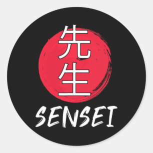 Great Karate Sensei Outfit Japanisches Kampfdesign Runder Aufkleber