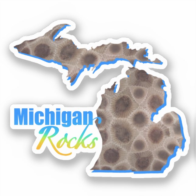 Great Lake Staat | Felsen aus Michigan | Petoskey Aufkleber (Vorderseite)