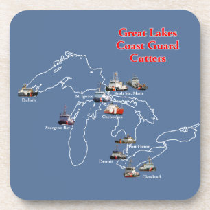 Great Lakes Coast Guard Cutters Kunststoff-Unterse Getränkeuntersetzer