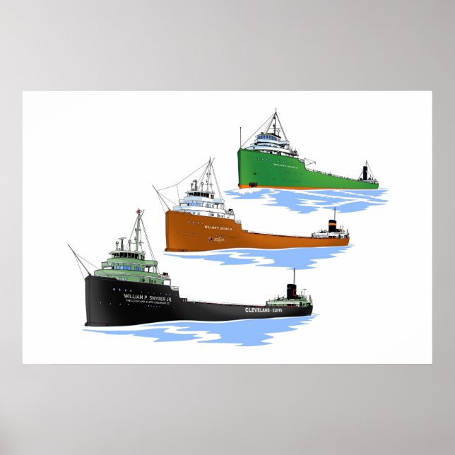 Great Lakes Freighter William P. Snyder Jr. Poster (Vorne)