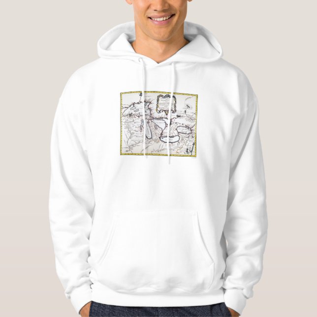 Great Lakes Karte, 1755 Hoodie (Vorderseite)