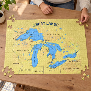 Great Lakes Karte von Nordamerika 20x30
