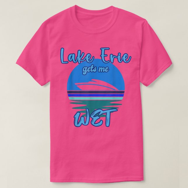Great Lakes Lake Erie Mi Funny Motor Boot T-Shirt (Design vorne)