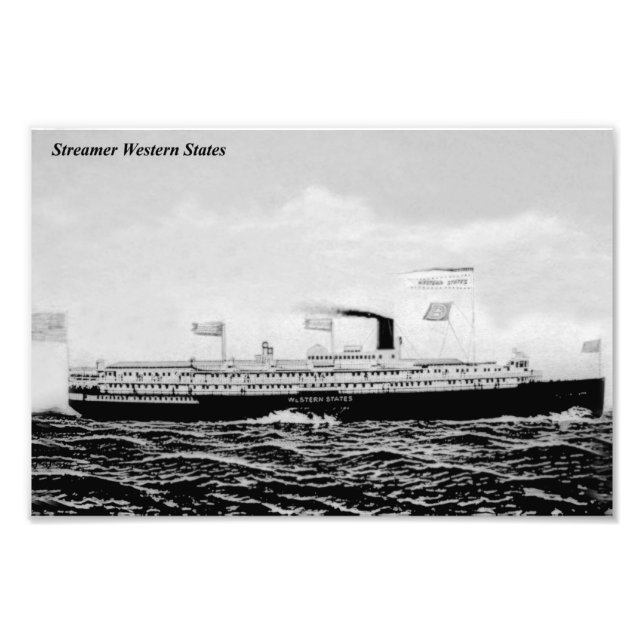 Great Lakes Passagierdampfer Western Staaten Fotodruck (Vorne)