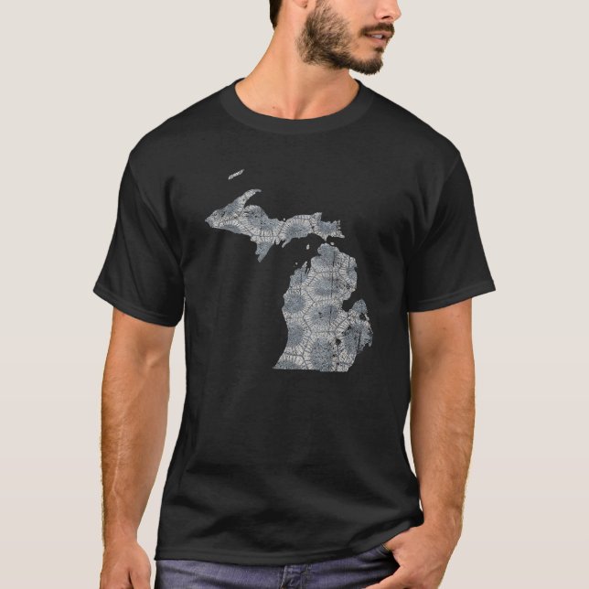 Great Lakes Shaped Men Summer Petoskey Stone T-Shirt (Vorderseite)