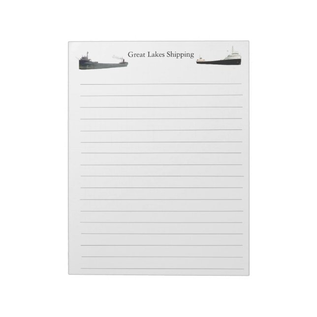 Great Lakes Shipping 8" x 11,5"notepad Notizblock (Rotiert)