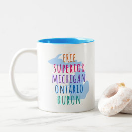 Great Lakes Simple Text Handschuh-Staat-Kaffeetass Zweifarbige Tasse