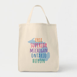 Great Lakes Simple Text Mitten State Tote Bag Tragetasche