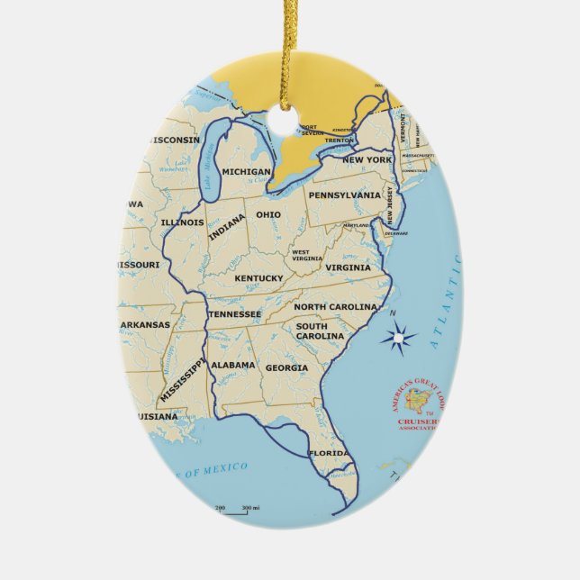 Great Loop Map Ornament (Vorne)
