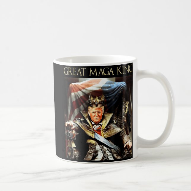 Great Mega King USA Flag Proud Ultra Maga Trump Kaffeetasse (Rechts)