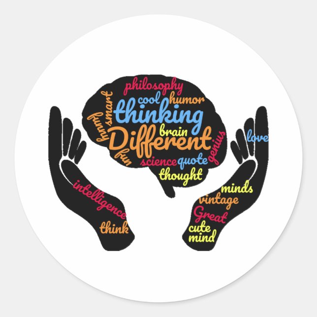 Great Minds Pense Différents autocollants ronds (Devant)