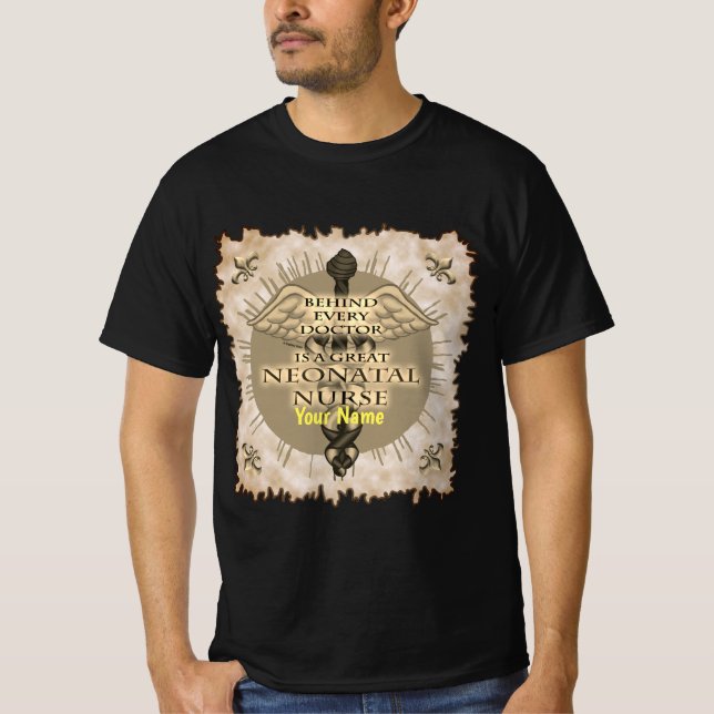 Great Neonatal Nurse Caduceus Custom Krankenschwes T-Shirt (Vorderseite)