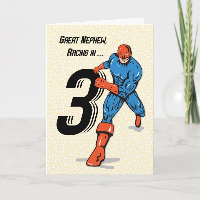 Great Nephew 3. Geburtstag Superheld Karte (Vorderseite)